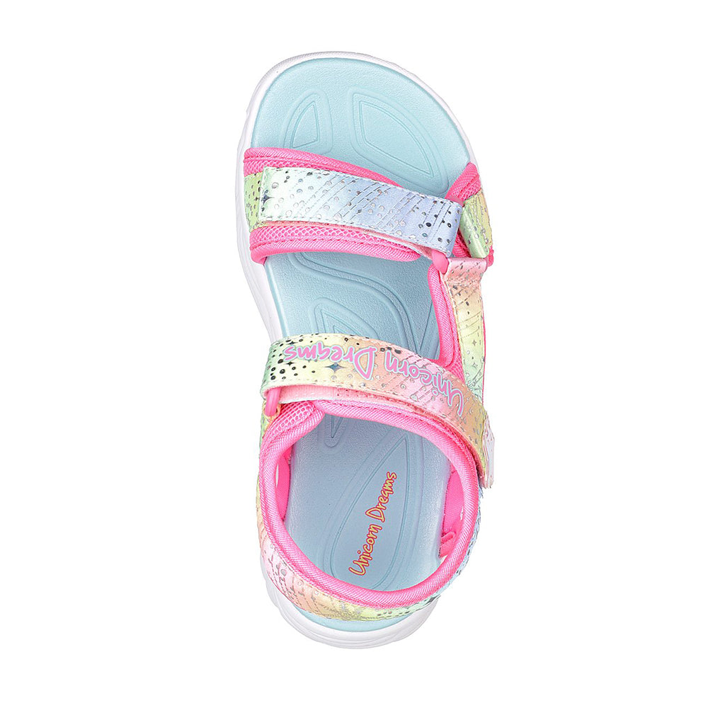 Skechers Little Girls Unicorn Dream - Majestic Bliss Velcro Sandal Pink / Multi