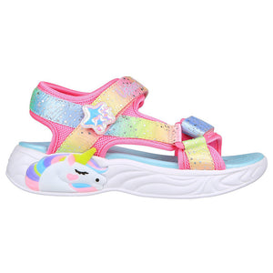 Skechers Little Girls Unicorn Dream - Majestic Bliss Velcro Sandal Pink / Multi