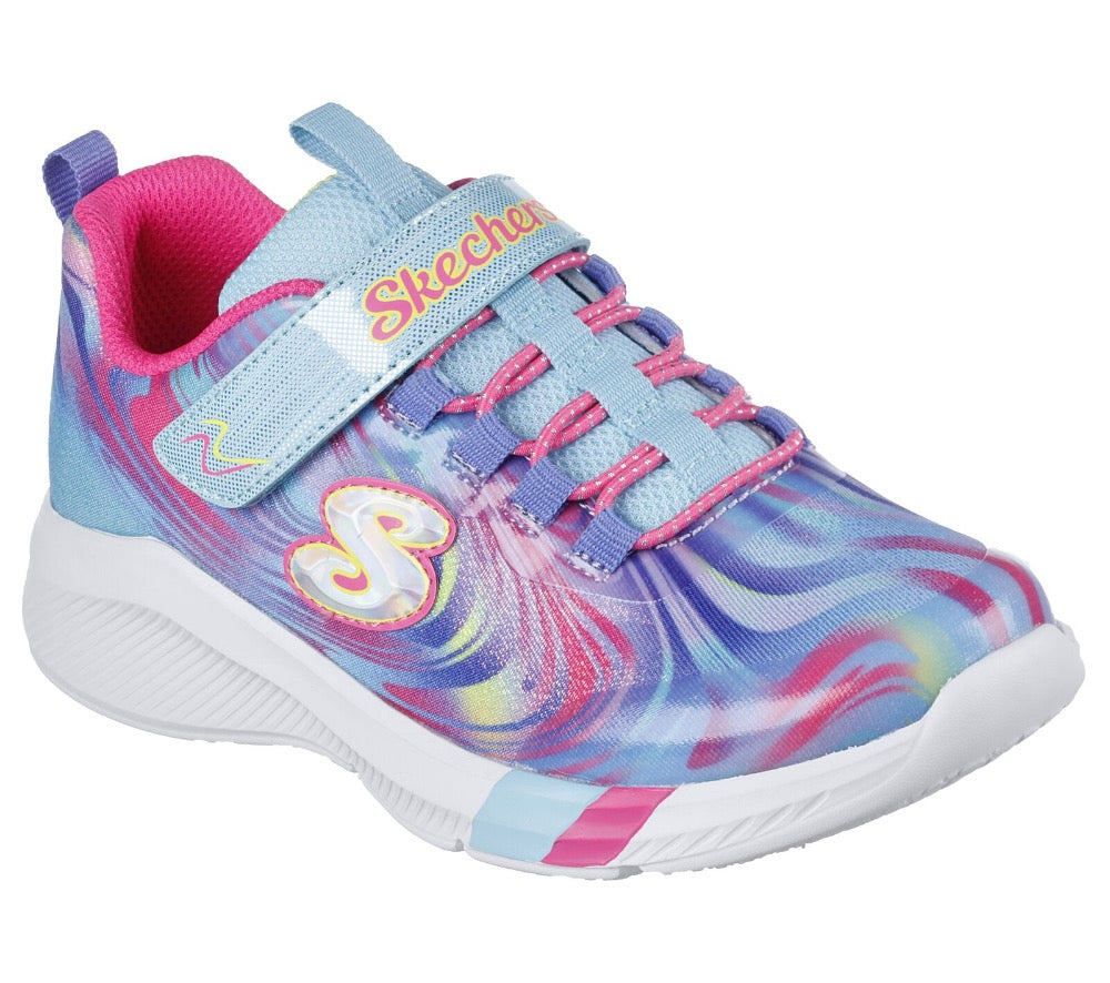 Skechers Little Girls Dreamy Lites - Swirly Sweets Velcro Blue / Multi