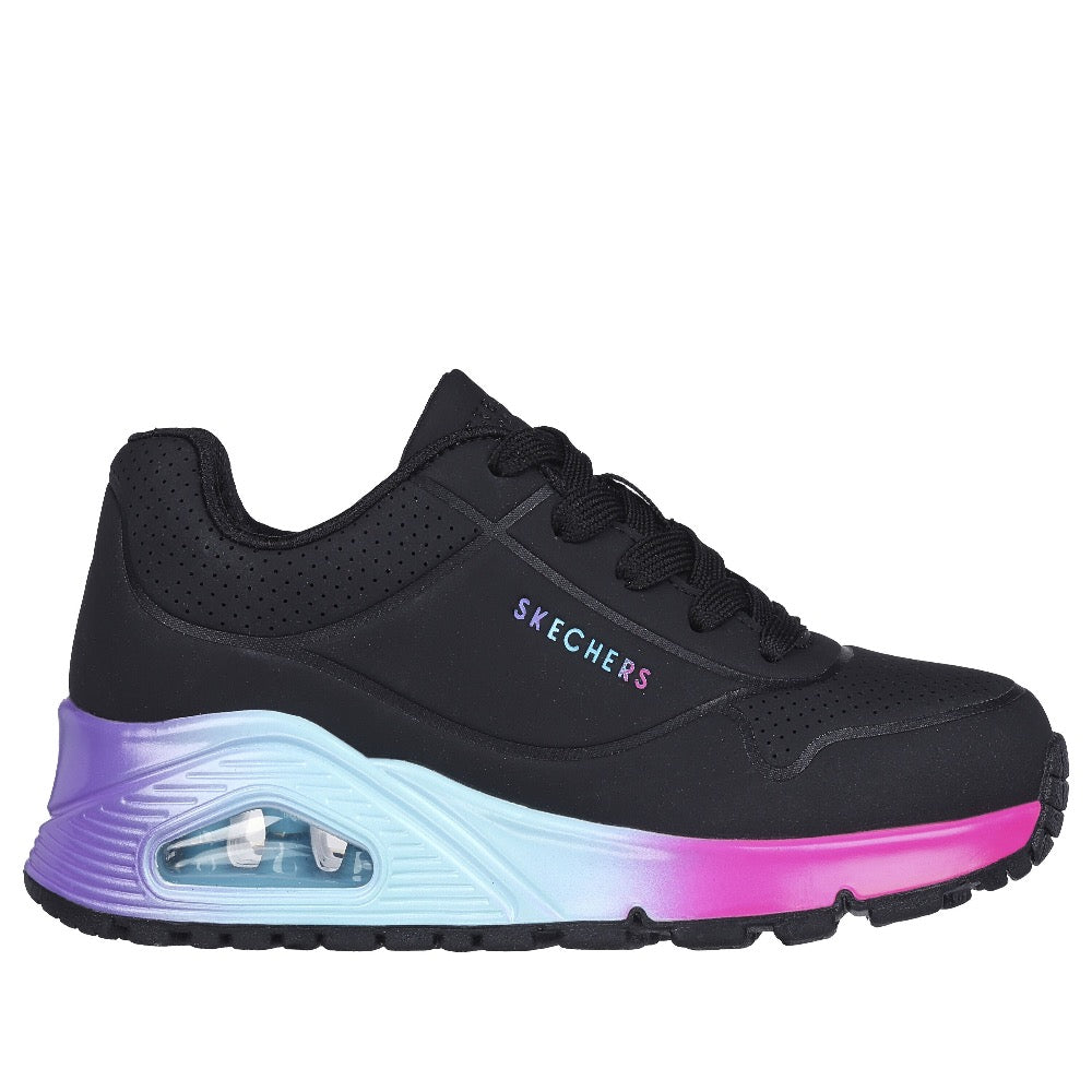 Skechers Little and Big Girls Uno Gen1 - Pop of Ombre Black / Multi