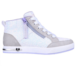 Skechers Big Girls Shoutouts 2.0 - Glitter Steps Zip Grey