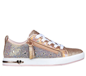 Skechers Big Girls Shoutouts - Deluxe Shine Zip Rose Gold