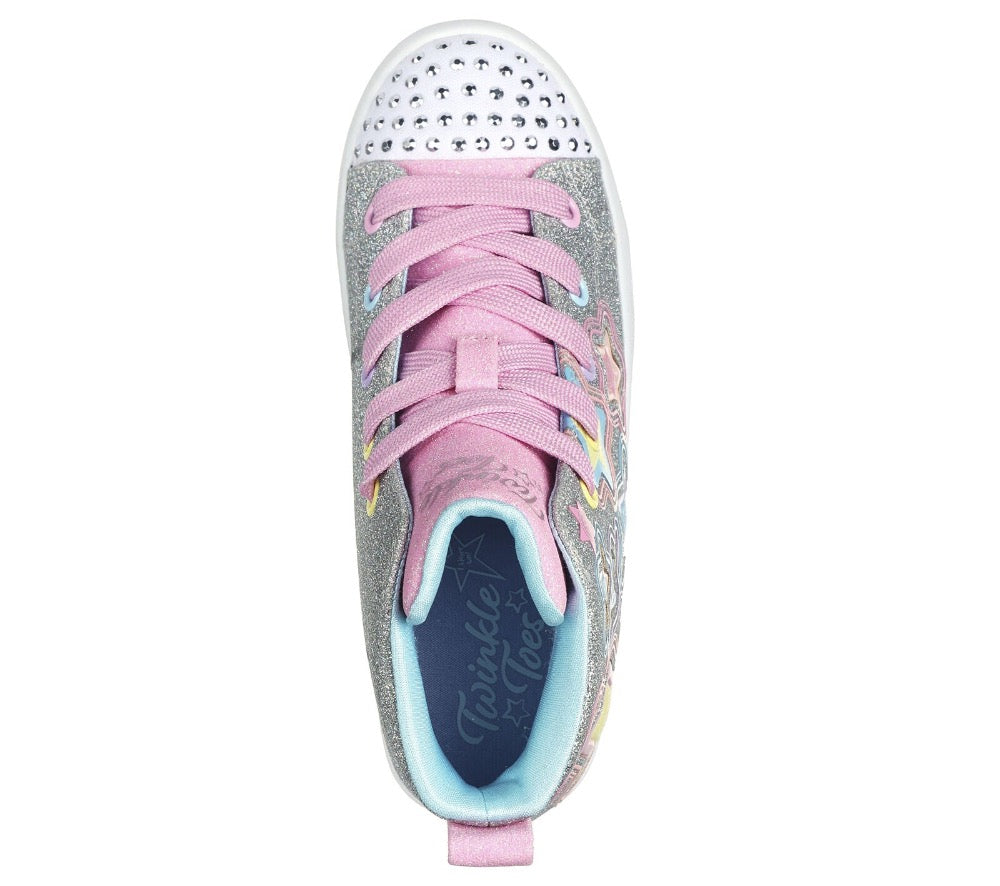 Skechers Little Girls Twi-Lites 2.0 - Star Gloss Silver / Multi