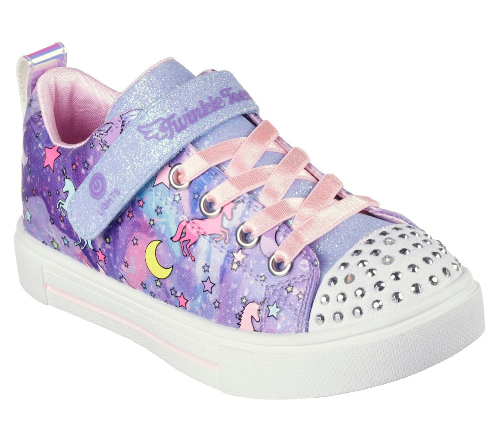 Skechers Little Girls Twinkle Sparks - Unicorn Dreaming Velcro Purple / Multi