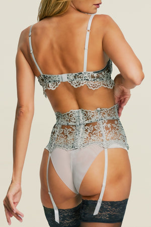 Royal Jewel Suspender Belt in Silver