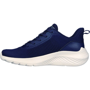 Women's Wide Fit Skechers 117470 Bobs Squad Waves Sports Trainers - Navy