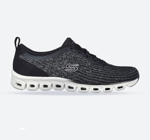 Women's Wide Fit Skechers 104325 Glide-Step Head Start Trainers - Black