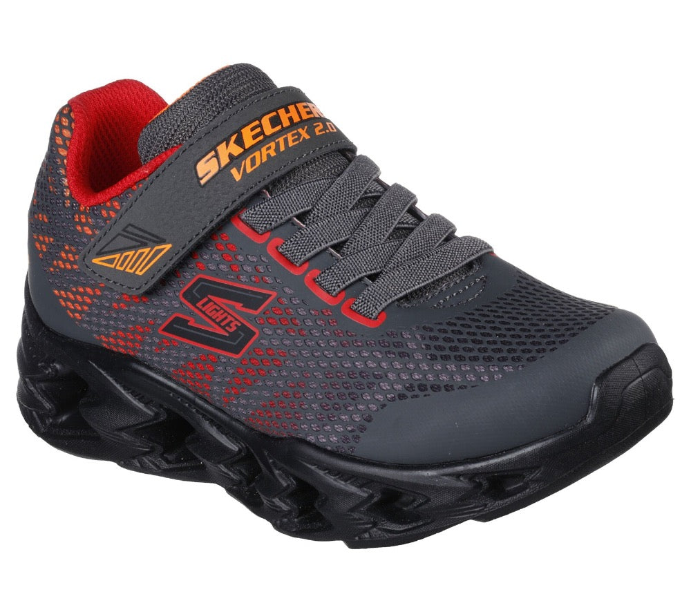 Skechers Little Boys S Lights: Vortex 2.0 Velcro Charcoal