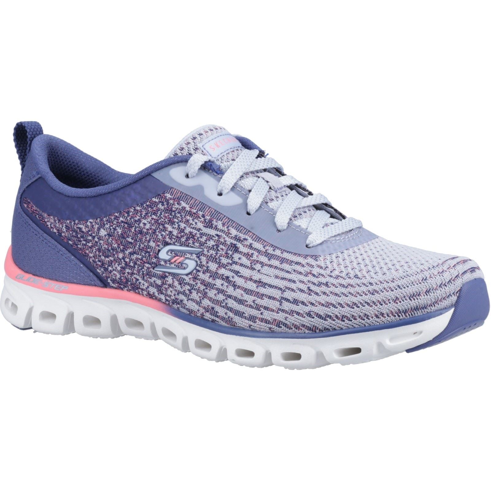 Women's Wide Fit Skechers 104325 Glide-Step Head Start Trainers