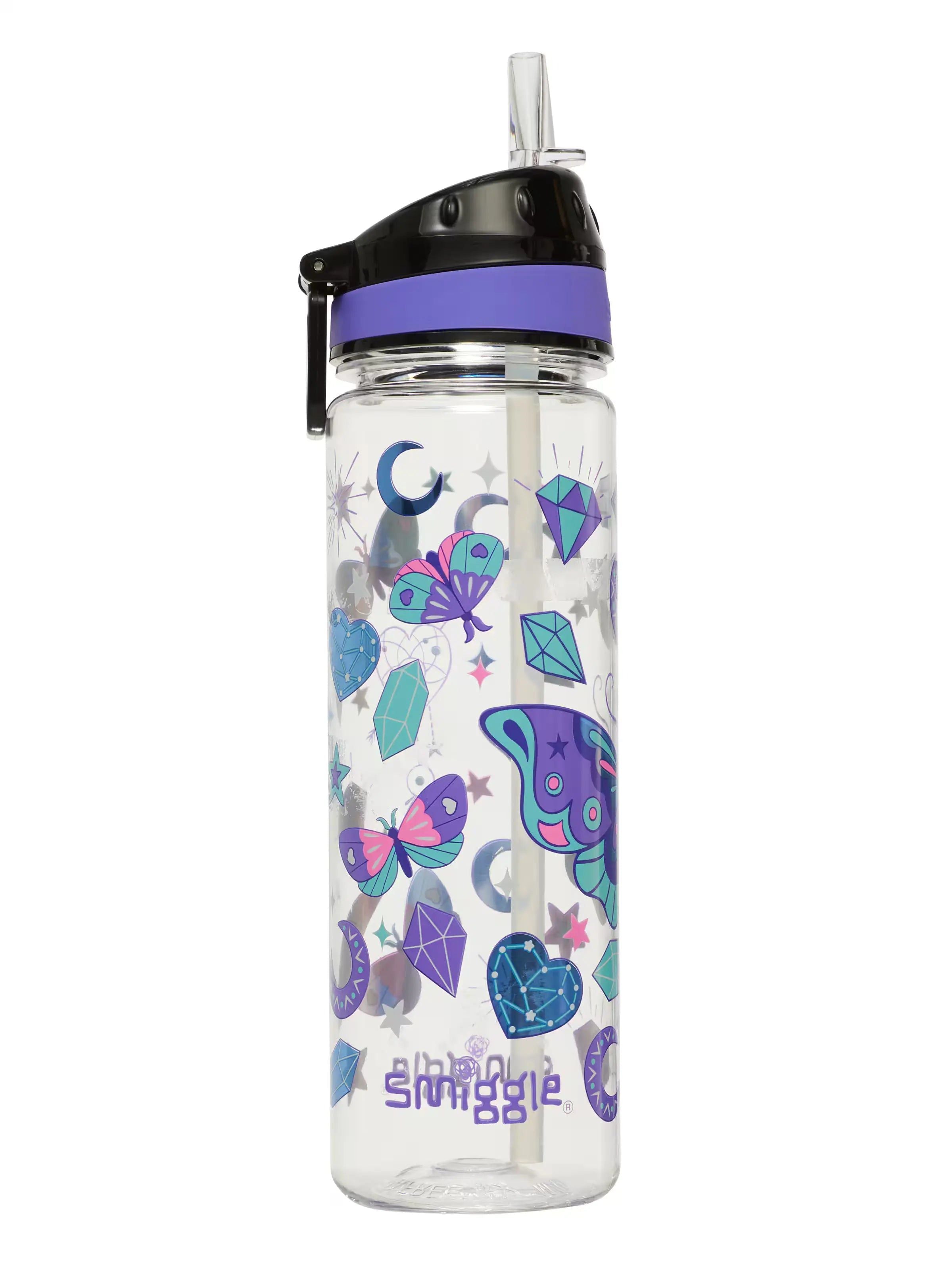 Smiggle - Fly High BPA-Free 650ML Water Bottle with Straw