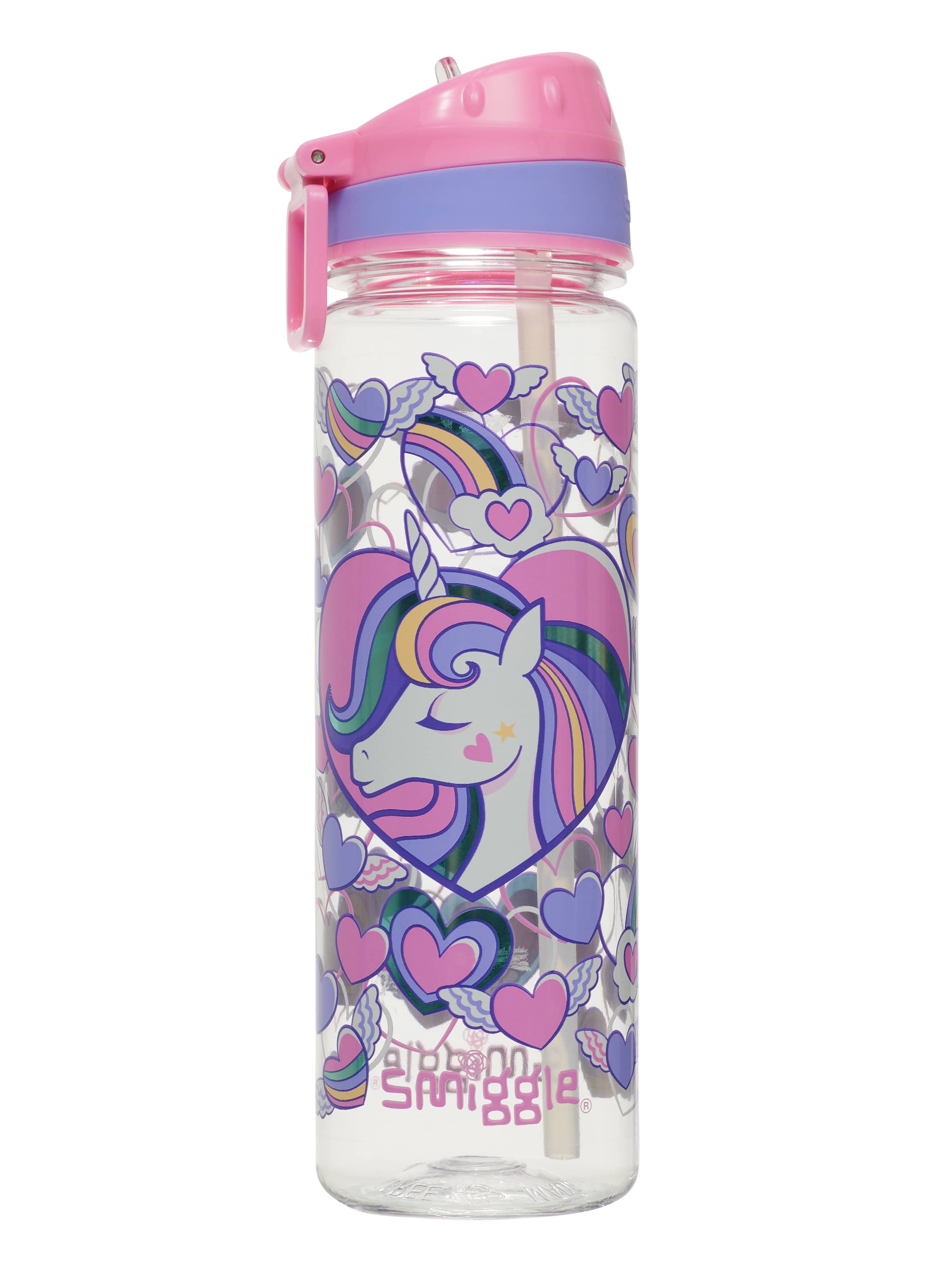 Smiggle - Fly High BPA-Free 650ML Water Bottle with Straw