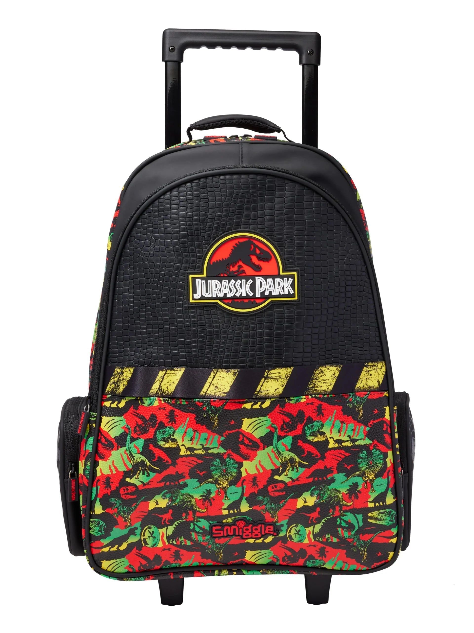 Smiggle - Jurassic Park Lighted Wheeled Cart Backpack