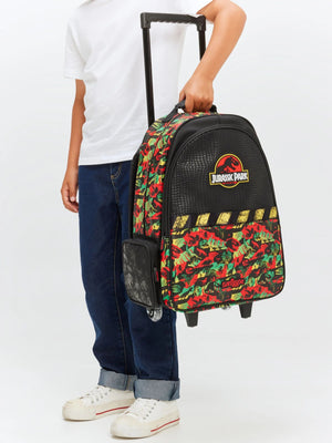 Smiggle - Jurassic Park Lighted Wheeled Cart Backpack