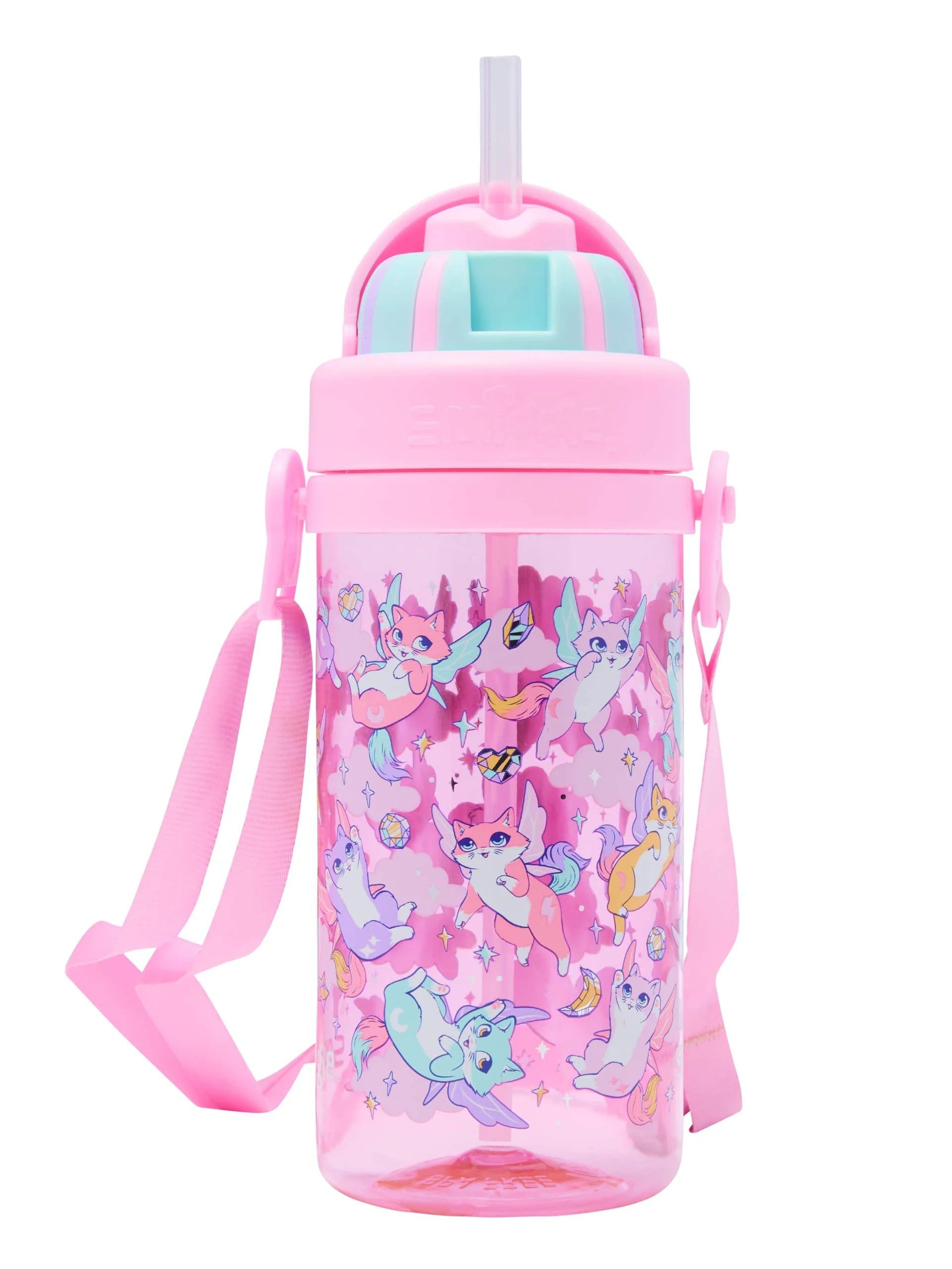 Smiggle - Happy Tales BPA-Free 400ML Hidden Straw Bottle