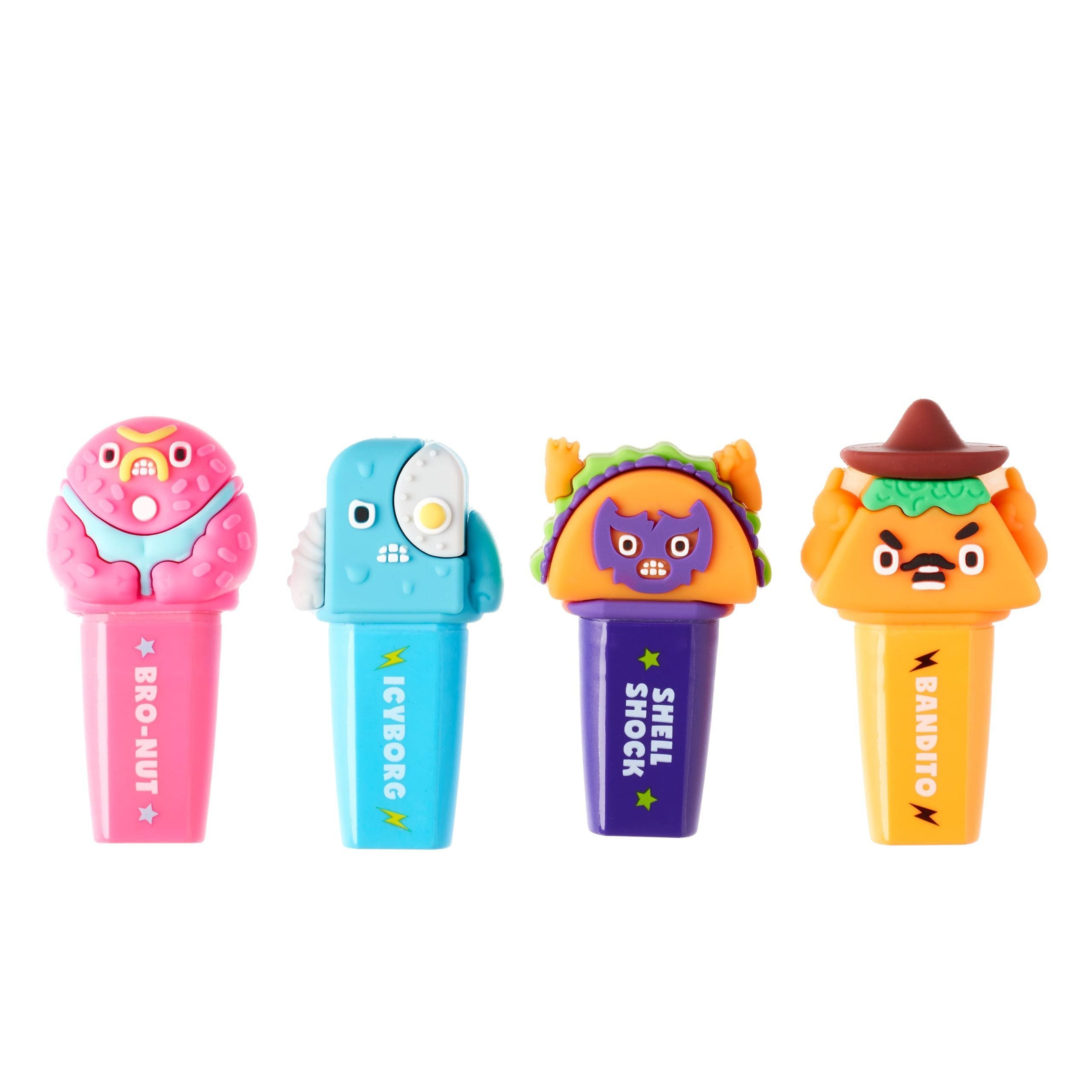 Smiggle - Smigglets Hangry Heroes Highlighter Pack X4