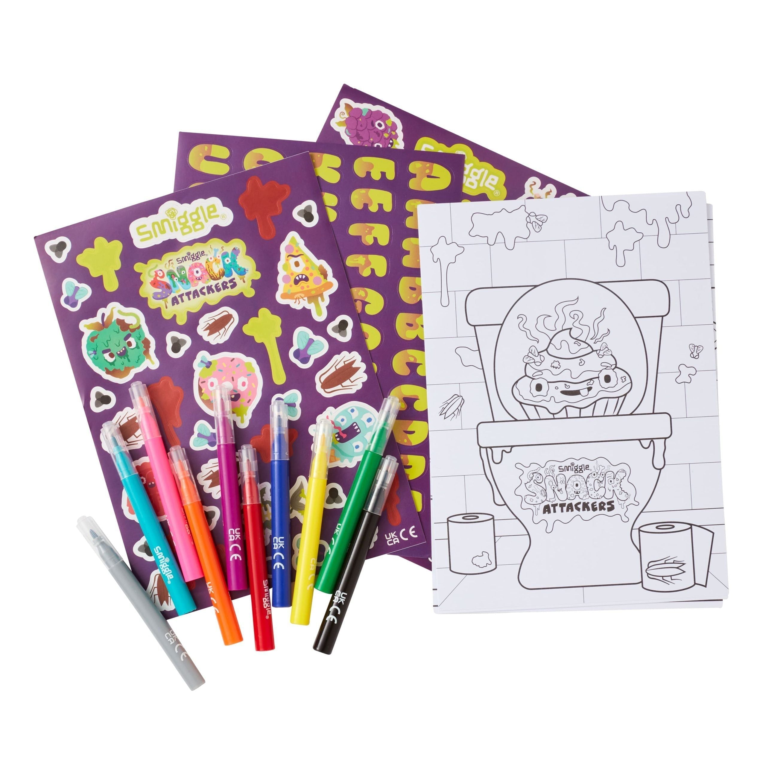 Smiggle - Snack Attackers Mini Coloring Set