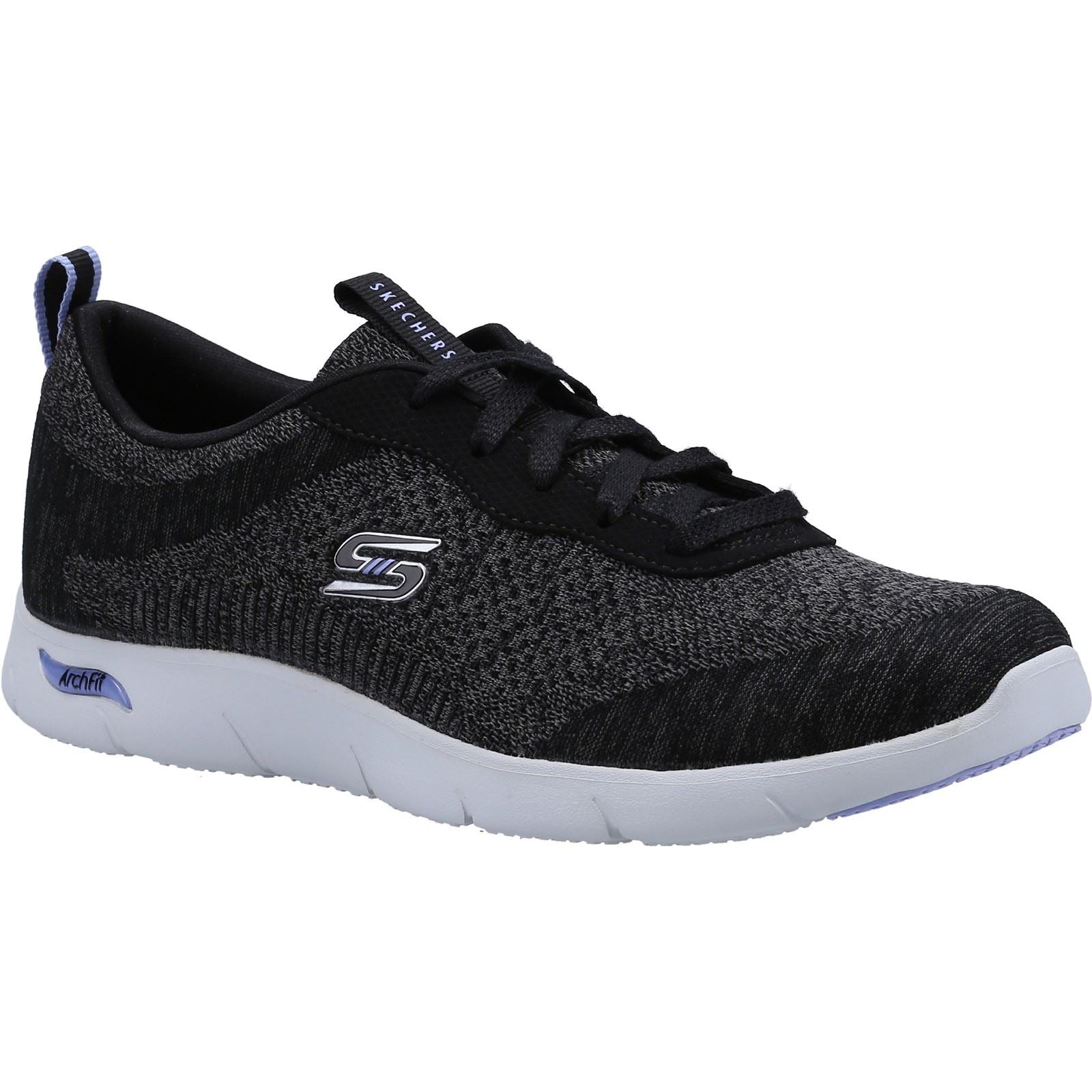 Women's Wide Fit Skechers 104272 Arch Fit Refine Trainers - Black/White