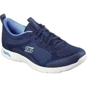 Women's Wide Fit Skechers 104390 Arch Fit Refine Classy Doll Trainers -Navy