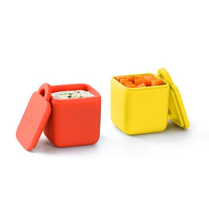 OmieBox Bento Box Inner Compartment Containers 2 Pack Red and Yellow