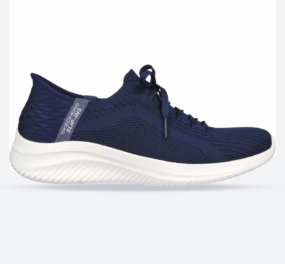 Women's Wide Fit Skechers 149710 Slip-ins Ultra Flex 3.0 Brilliant Path Trainers - Navy