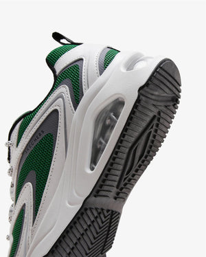 Women's Wide Fit Skechers 177424 Tres Air Uno Street Fl Air Trainers - White/Green