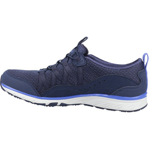 Women's Wide Fit Skechers 104281 Gratis Sport Live Golden Trainers - Navy