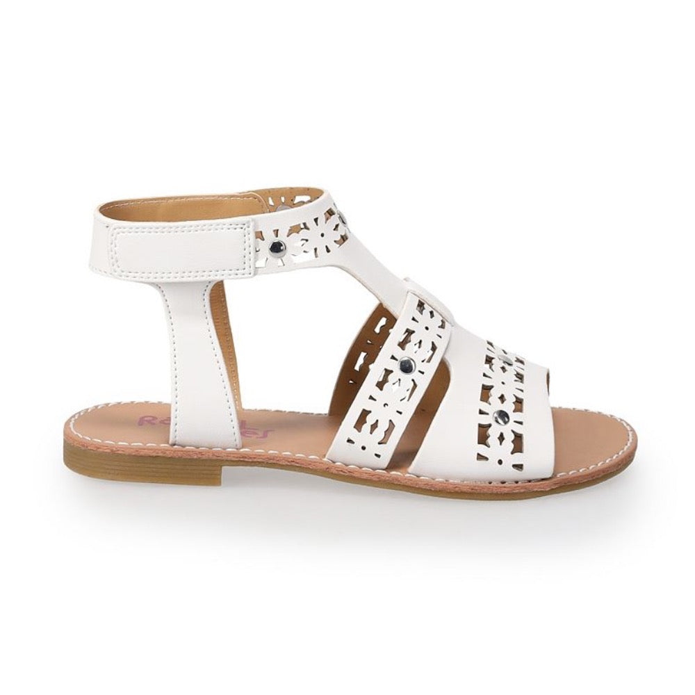 Valencia Imports (Rachel Shoes) Little Girls Prue Gladiator Sandal Velcro White