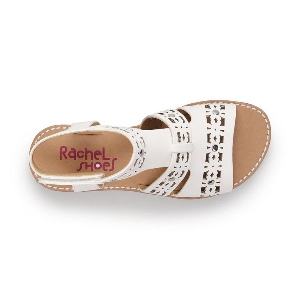 Valencia Imports (Rachel Shoes) Little Girls Prue Gladiator Sandal Velcro White