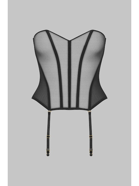 L'Amoureuse Corset with Suspenders Black Dahlia