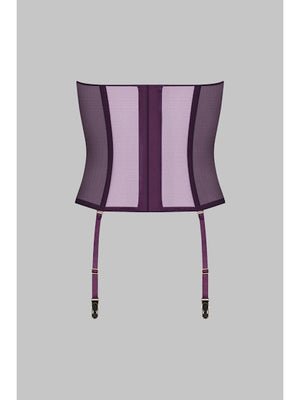 L'Amoureuse Corset with Suspenders Purple Orchid