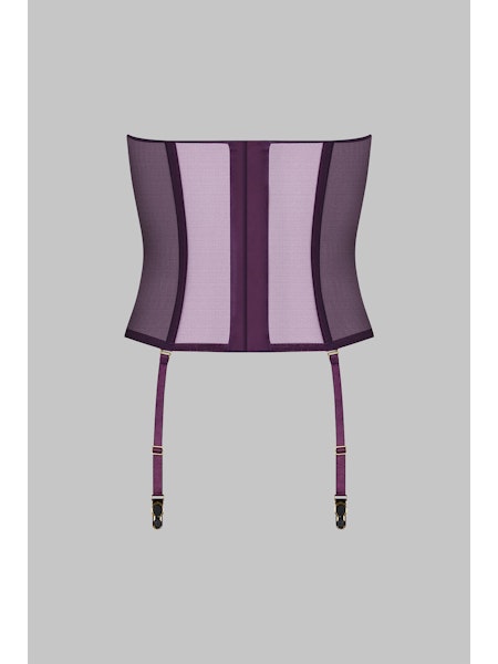 L'Amoureuse Corset with Suspenders Purple Orchid