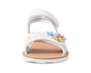 Valencia Imports (Rachel Shoes) Toddler and Little Girls Tiana Sandal w/ Velcro Strap White / Multi