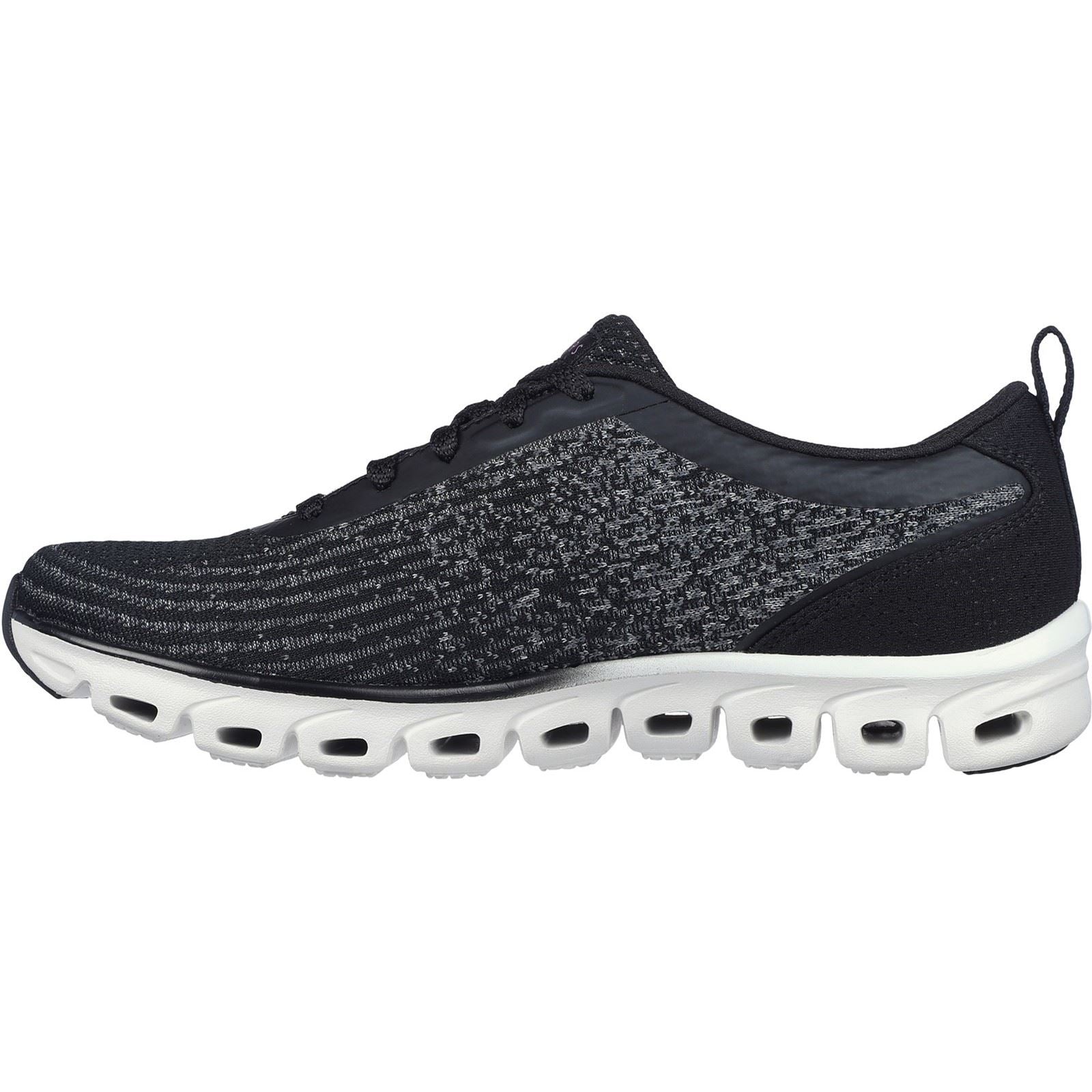 Women's Wide Fit Skechers 104325 Glide-Step Head Start Trainers - Black