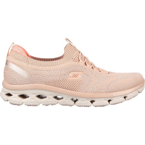 Women's Wide Fit Skechers 104307 Glide Step Flex Good Dream Trainers - Light Pink