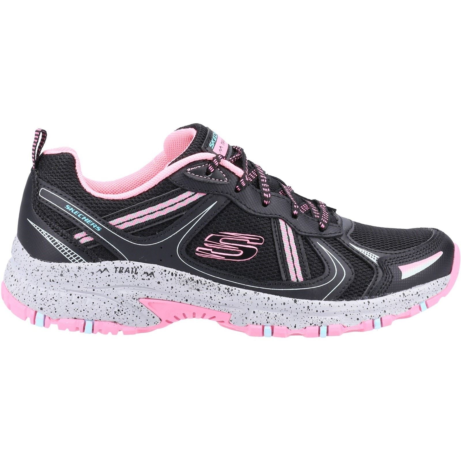 Women's Wide Fit Skechers 149820 Hillcrest Vast Adventure Trainers - Black/Hot Pink