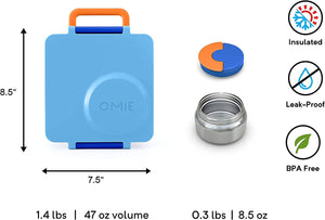 OmieBox Thermal Insulated Blue Bento Lunch Box