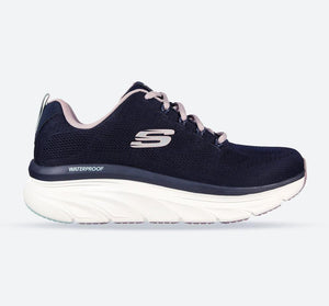 Women's Wide Fit Skechers 149810 D'Lux Walker Get Oasis Trainers - Navy/Lavender