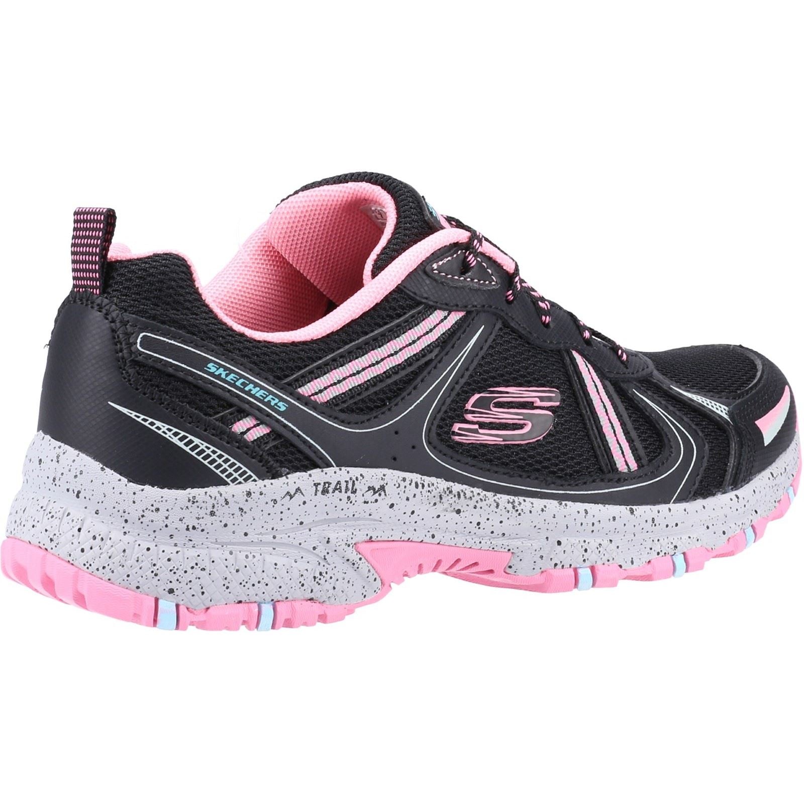 Women's Wide Fit Skechers 149820 Hillcrest Vast Adventure Trainers - Black/Hot Pink