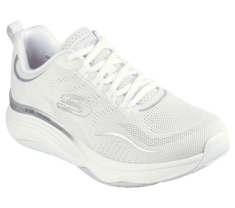 Women's Wide Fit Skechers 149837 D'lux Fitness Pure Glam Trainers