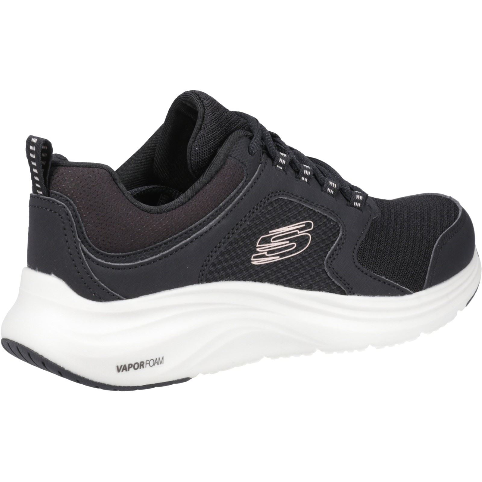 Women's Wide Fit Skechers 150023 Vapor Foam Trainers - Black/Pink