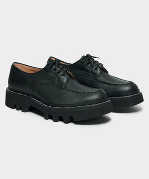 Todd Snyder x Tricker's Heath Derby Shoes in Black Scotch Grain Leather