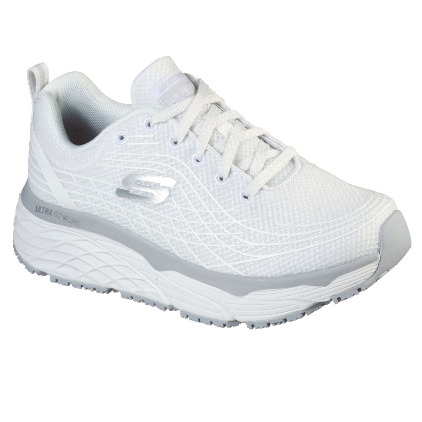 Women's Wide Fit Skechers 108016EC Max Cushioning Elite Sr Trainers