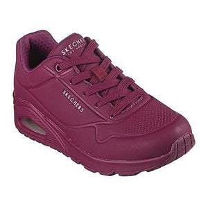 Women's Wide Fit Skechers 73690 Uno Stand On Air Sports Trainers - Plum