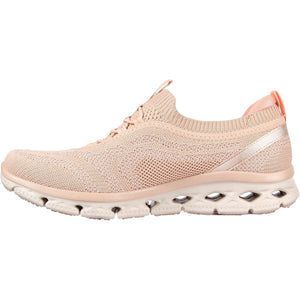 Women's Wide Fit Skechers 104307 Glide Step Flex Good Dream Trainers - Light Pink