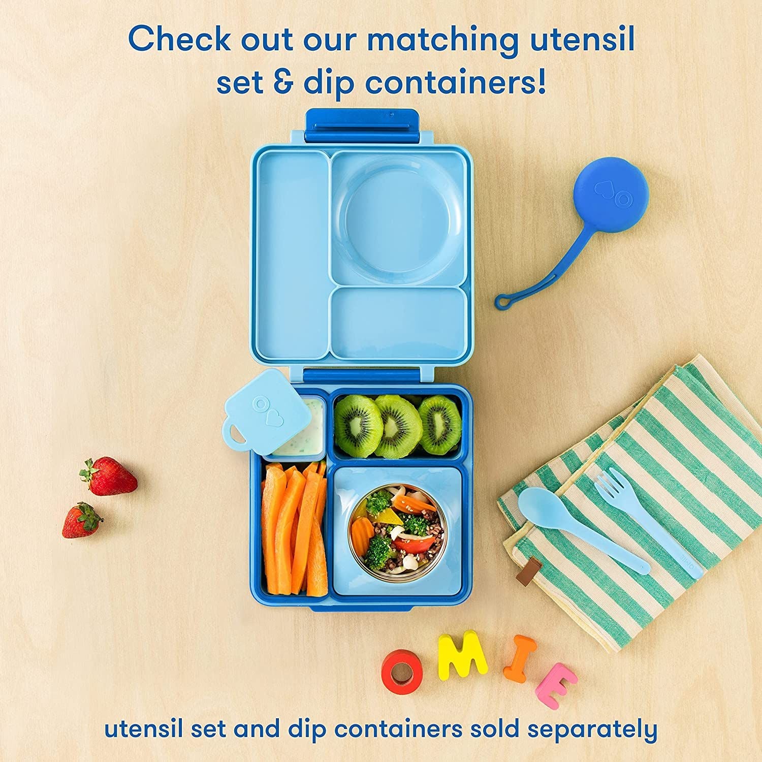 OmieBox Thermal Insulated Blue Bento Lunch Box