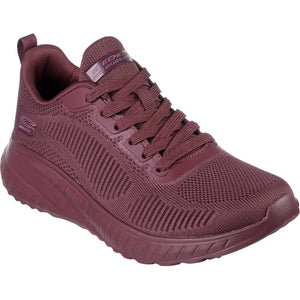 Women's Wide Fit Skechers 117209 Bob Squad Chaos Face Off Trainers -Plum