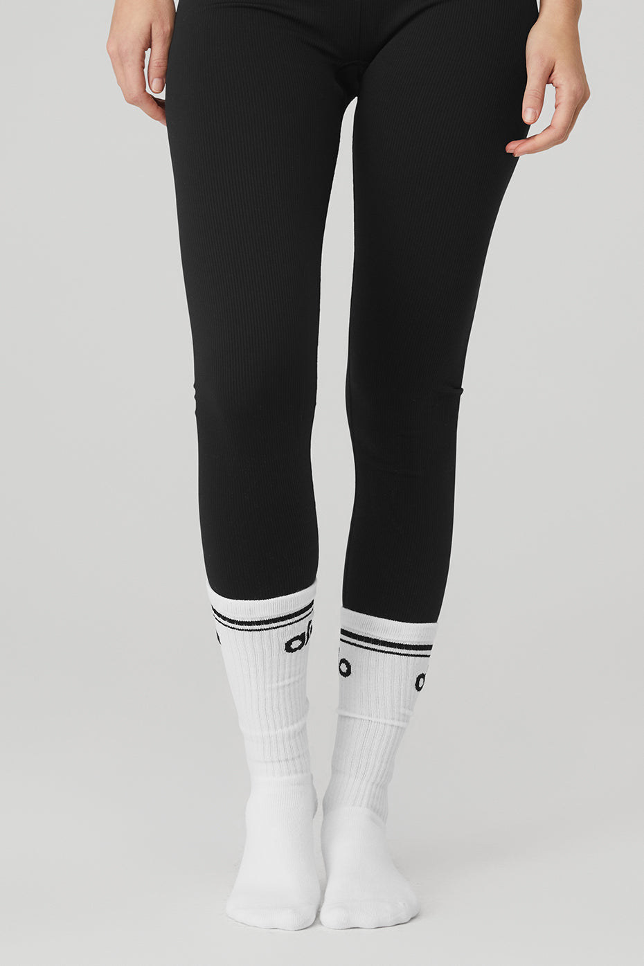 Women's Throwback Barre Sock - White/Black