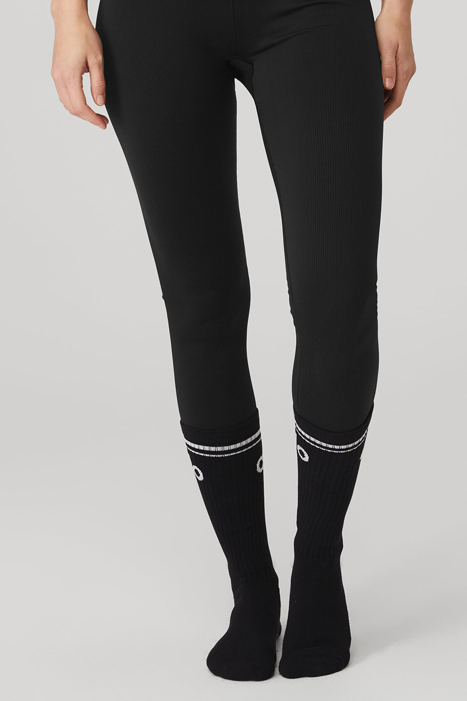 Women's Throwback Barre Sock - Black/White