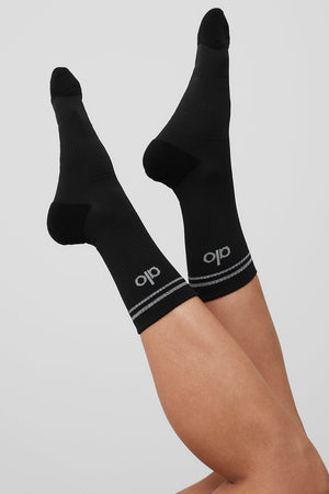 Unisex Half-Crew Performance Sock - Black