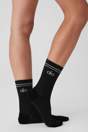 Unisex Half-Crew Performance Sock - Black